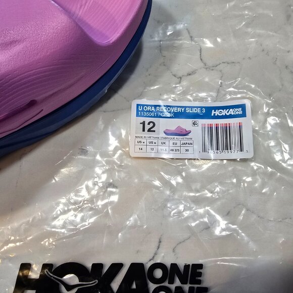 HOKA ORA RECOVERY SLIDE 3 Cyclamen - Coastal Sky MEN'S SIZE 12 NEW - Picture 3 of 11